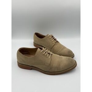 Alfani Suede Cap Toe Oxfords Men Size 9.5M Tan with  Red Rubber Soles Classic